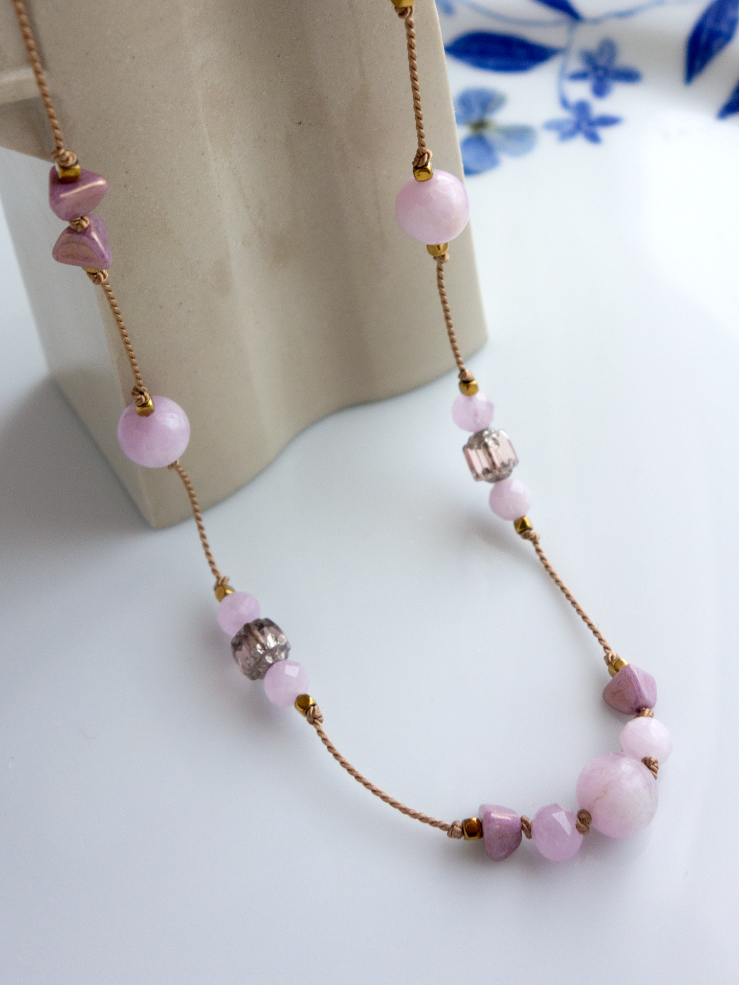 Lavande_ラヴァンド/クンツァイト*夕べの宝石 【シルクコード ネックレス_50cm】