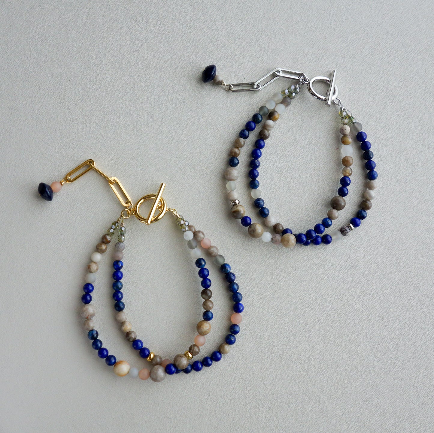 a due. _ア・ドゥエ/ラピスラズリ2連のブレスレット#291/Lapis Lazuli Double Strand Bracelet.