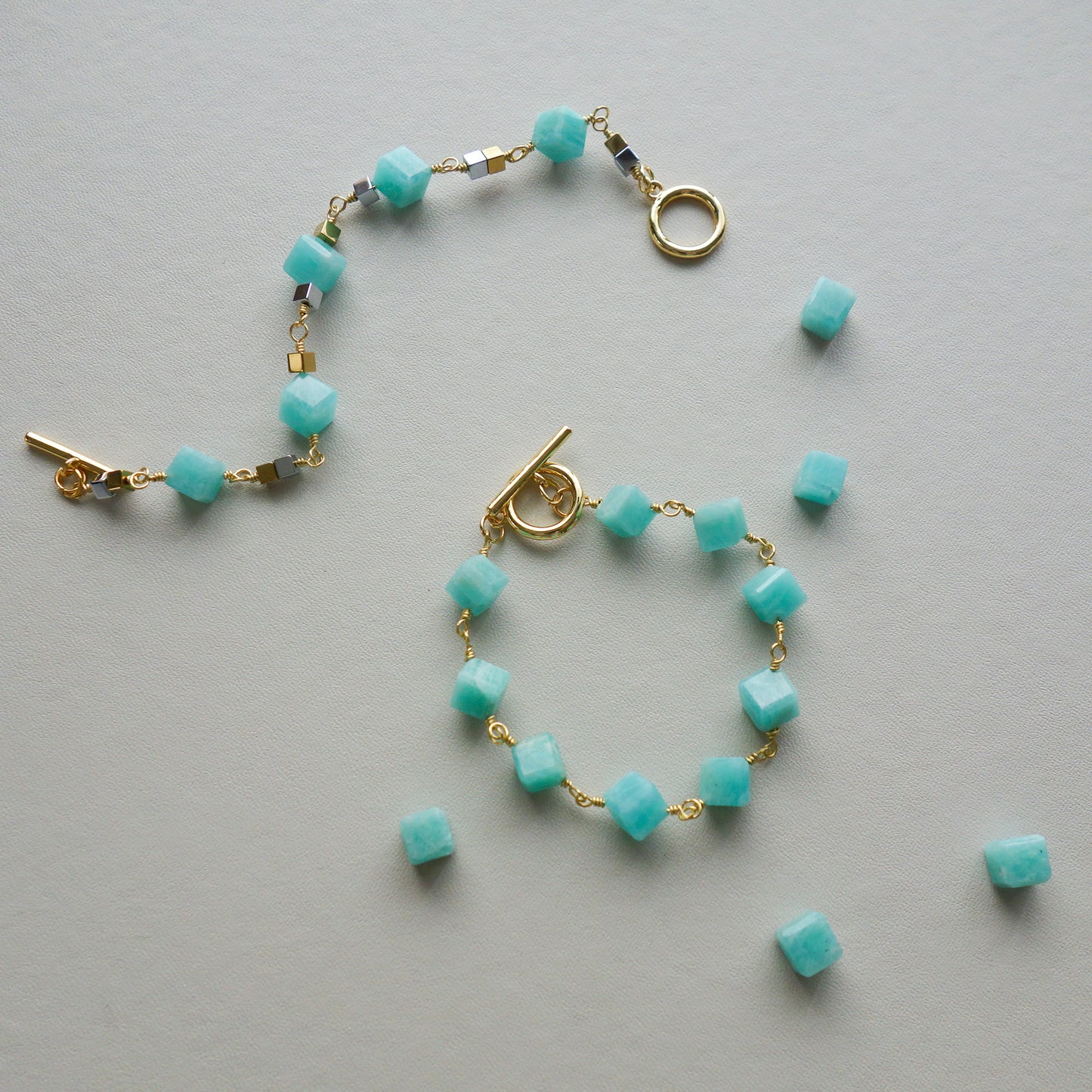 Espoir_エスポア/ブルーグリーン「希望の石」*ブレスレット/Blue-Green "Stone of Hope" Bracelet #292