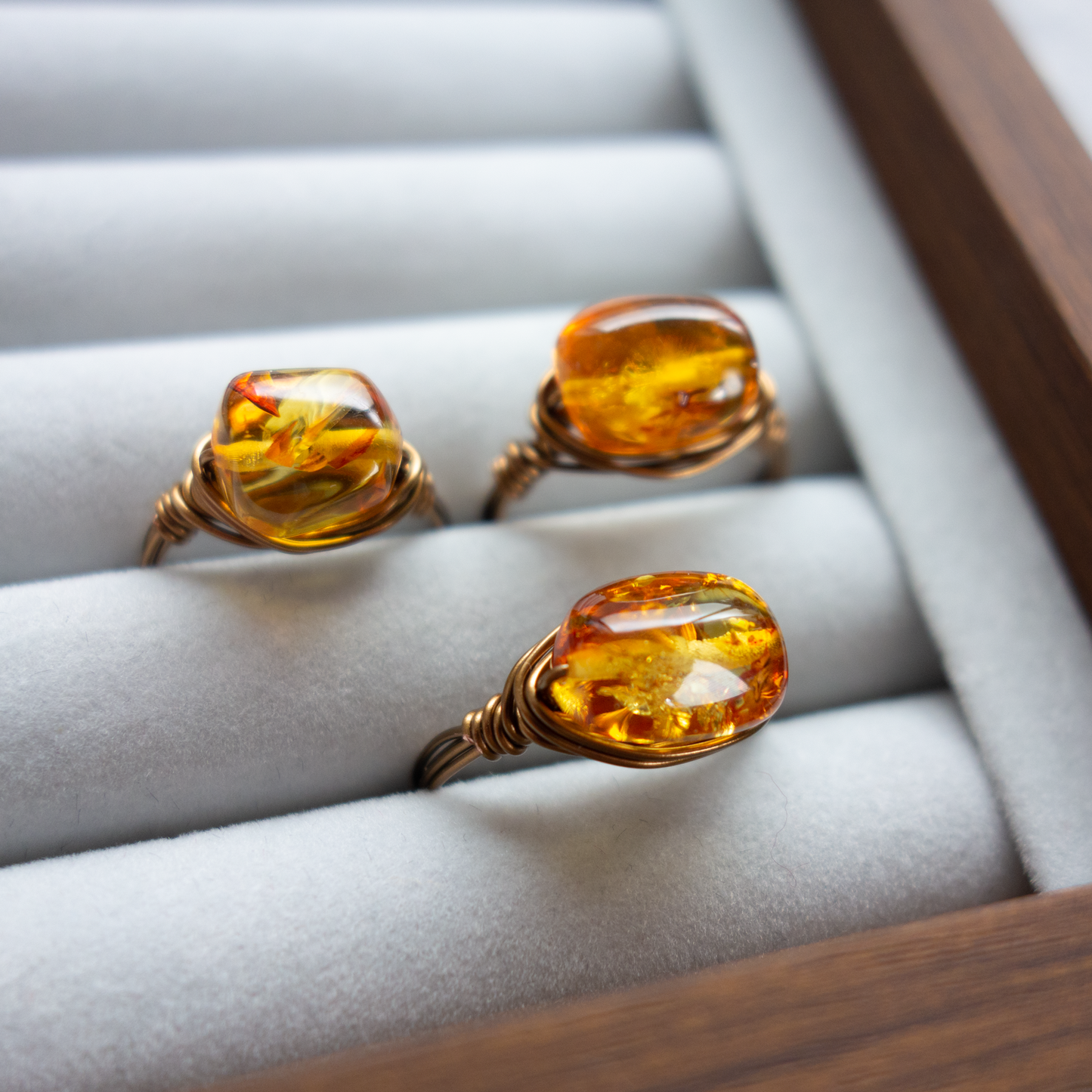 ancienne_アンシエンヌ/「バルティックアンバー(琥珀) 」_天然石ワイヤーリング