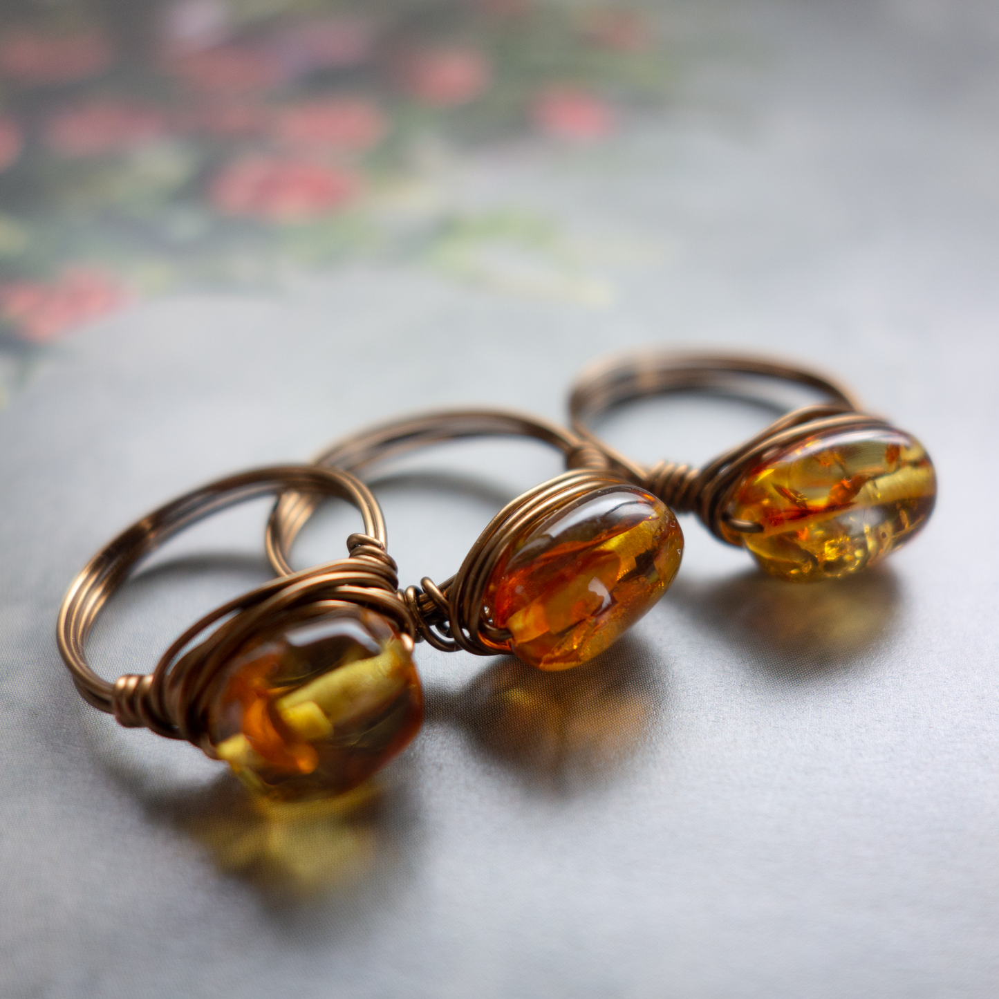ancienne_アンシエンヌ/「バルティックアンバー(琥珀) 」_天然石ワイヤーリング