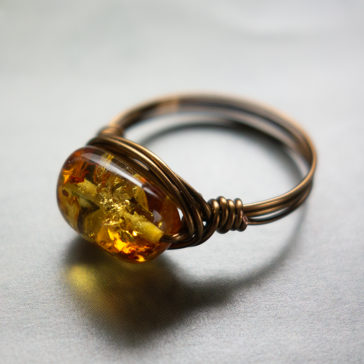 ancienne_アンシエンヌ/「バルティックアンバー(琥珀) 」_天然石ワイヤーリング