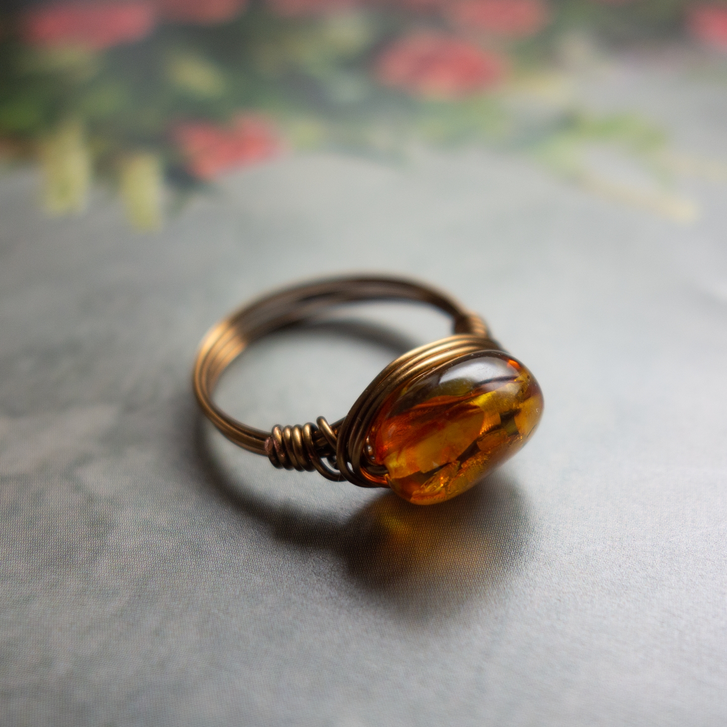 ancienne_アンシエンヌ/「バルティックアンバー(琥珀) 」_天然石ワイヤーリング