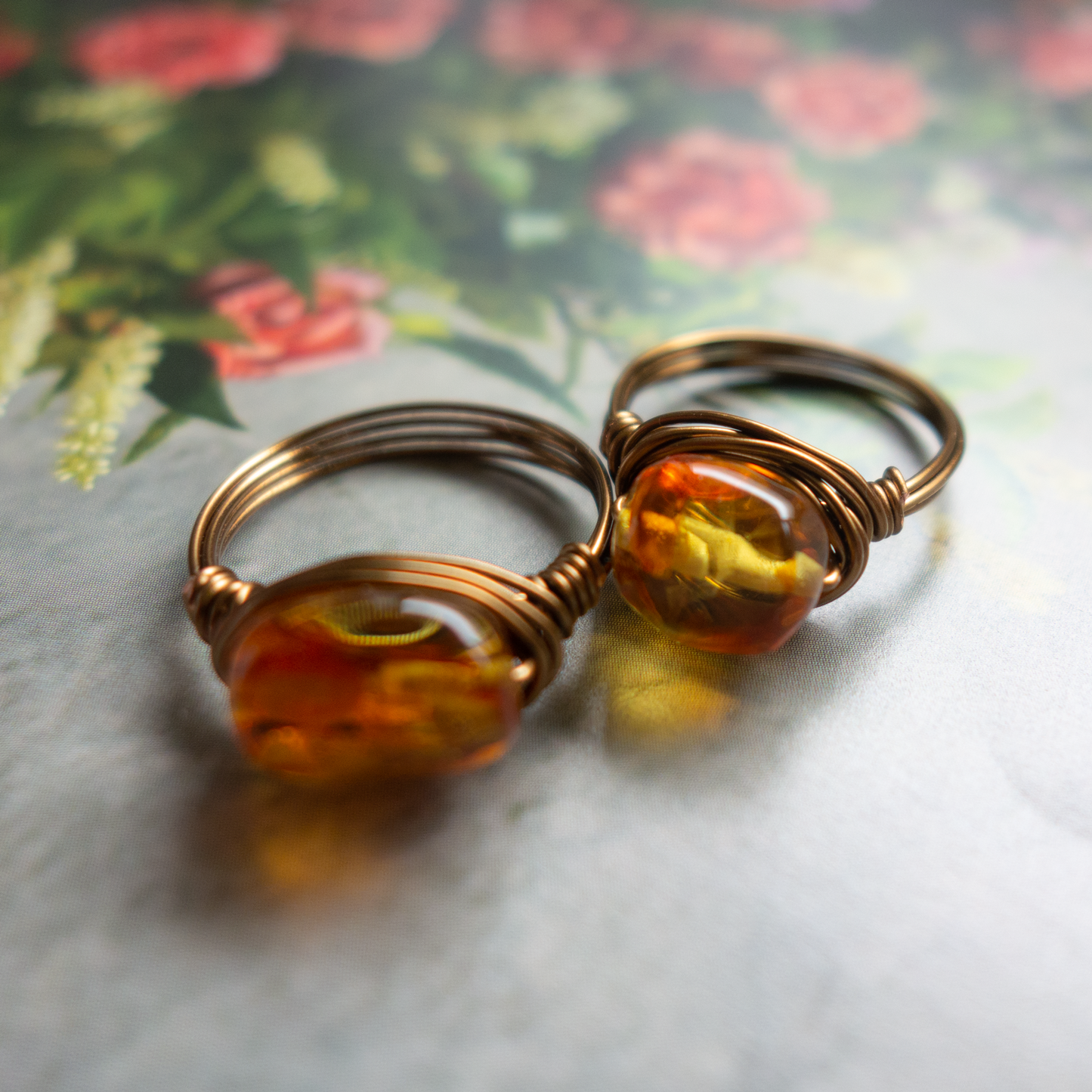 ancienne_アンシエンヌ/「バルティックアンバー(琥珀) 」_天然石ワイヤーリング