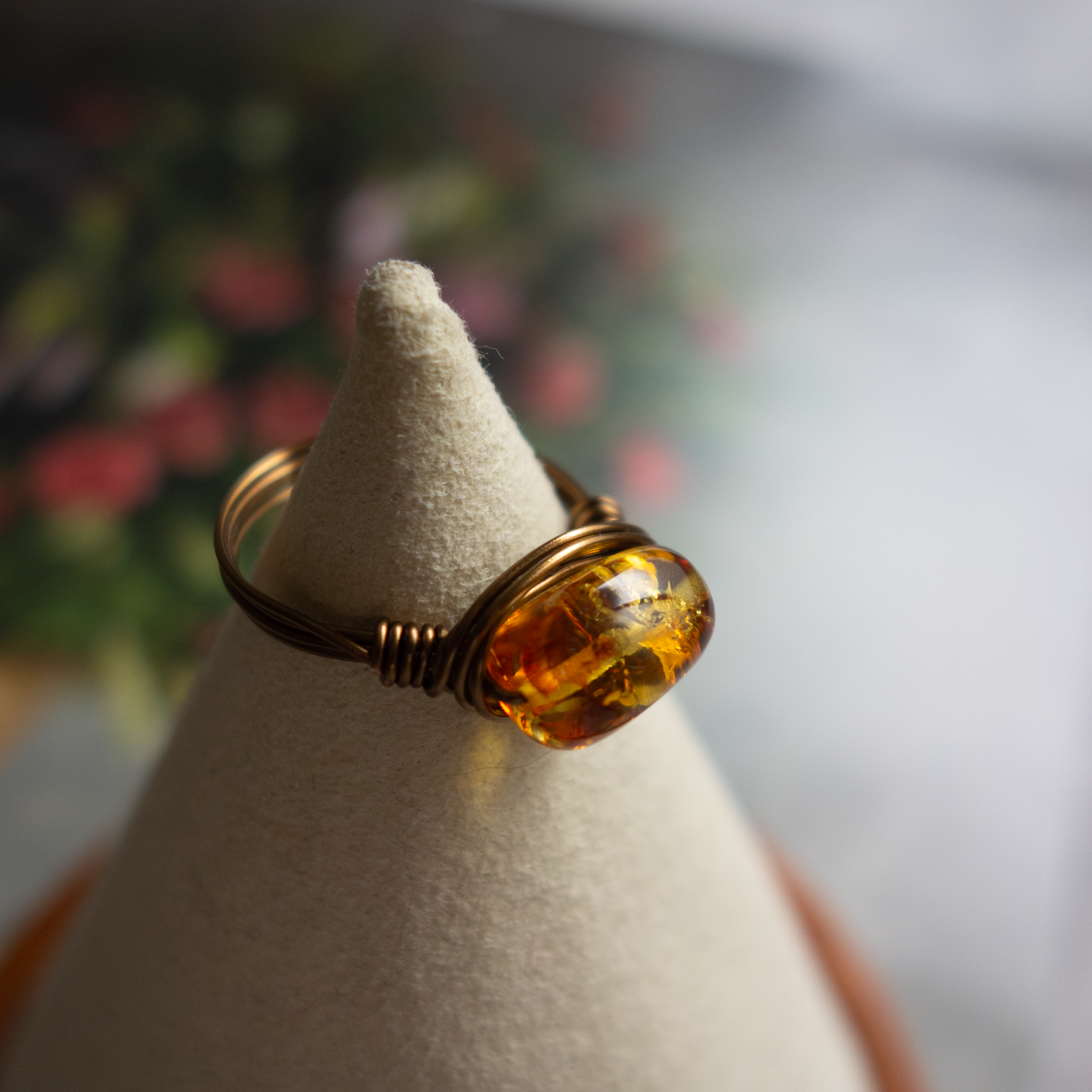 ancienne_アンシエンヌ/「バルティックアンバー(琥珀) 」_天然石ワイヤーリング