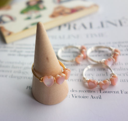 Pauline_ ポリーヌ/【ピンクシェル】_天然石ワイヤーリング