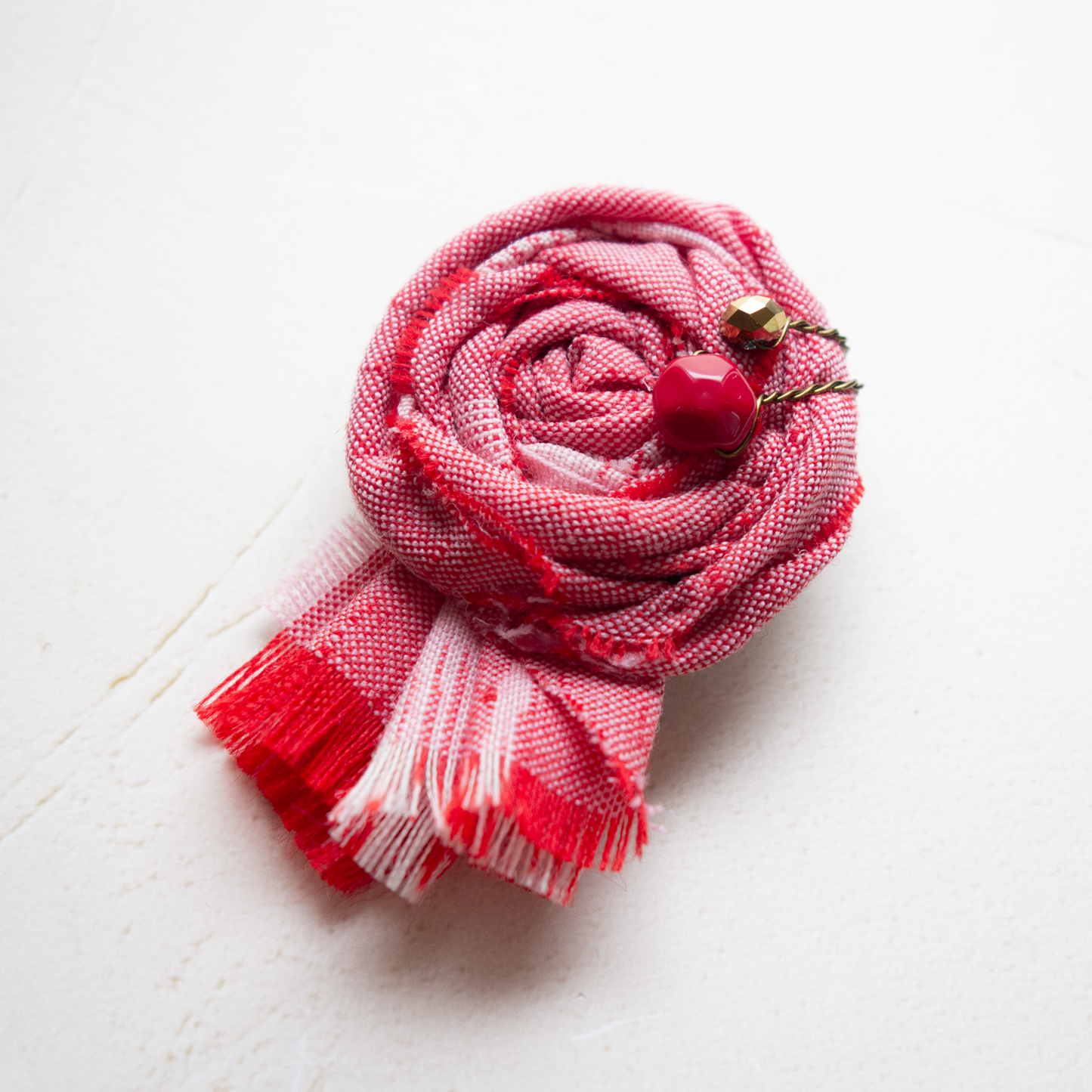 【中紅_nakabeni】和モダン_コサージュ*着物リメイク