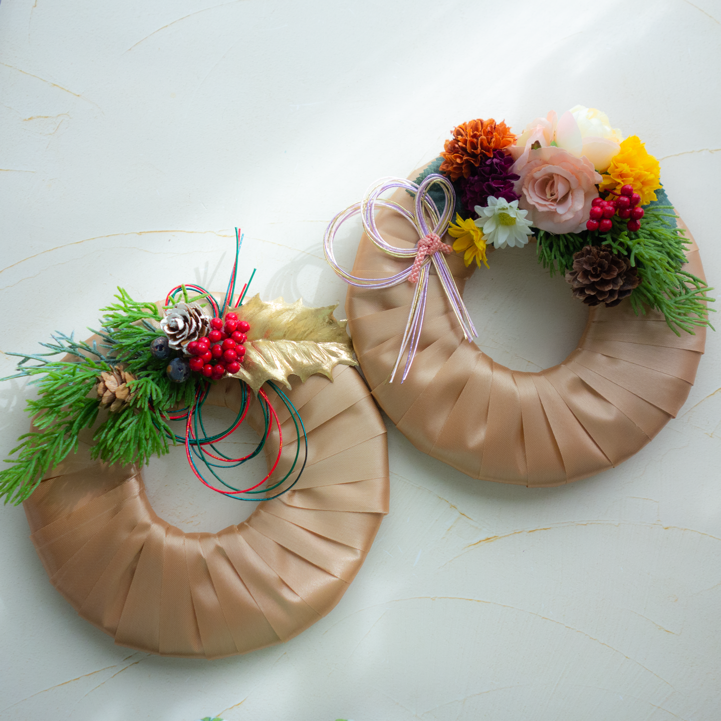 hiver_イヴェール【サテンリボンリース】_冬の時間_小さなリース