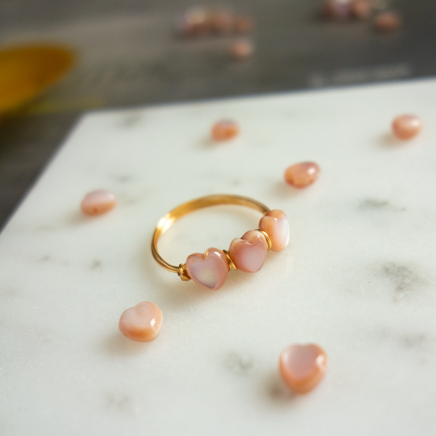 Pauline_ ポリーヌ/【ピンクシェル】_天然石ワイヤーリング