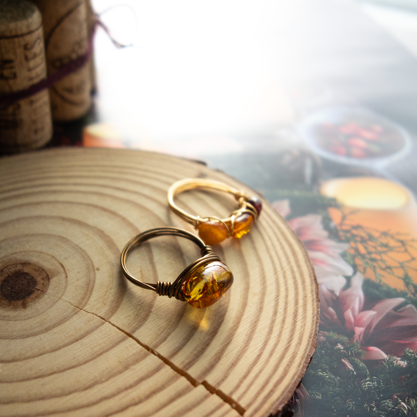 ancienne_アンシエンヌ/「バルティックアンバー(琥珀) 」_天然石ワイヤーリング