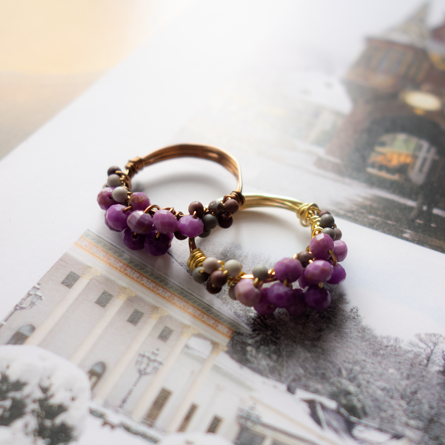 *mousse_ ムース/【フォスフォシデライト×ピクチャージャスパー】_天然石ワイヤーリング