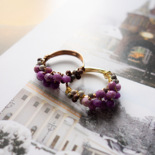 *mousse_ ムース/【フォスフォシデライト×ピクチャージャスパー】_天然石ワイヤーリング