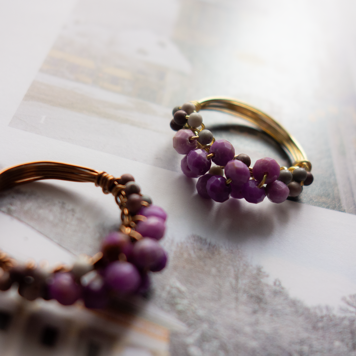 *mousse_ ムース/【フォスフォシデライト×ピクチャージャスパー】_天然石ワイヤーリング