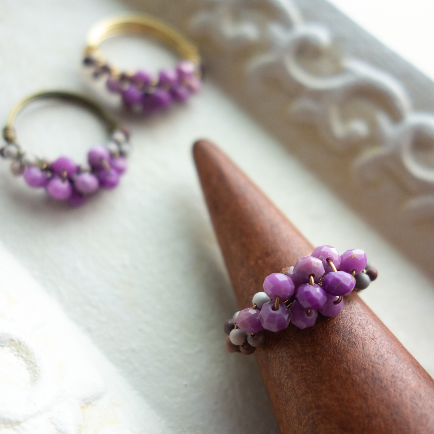 *mousse_ ムース/【フォスフォシデライト×ピクチャージャスパー】_天然石ワイヤーリング