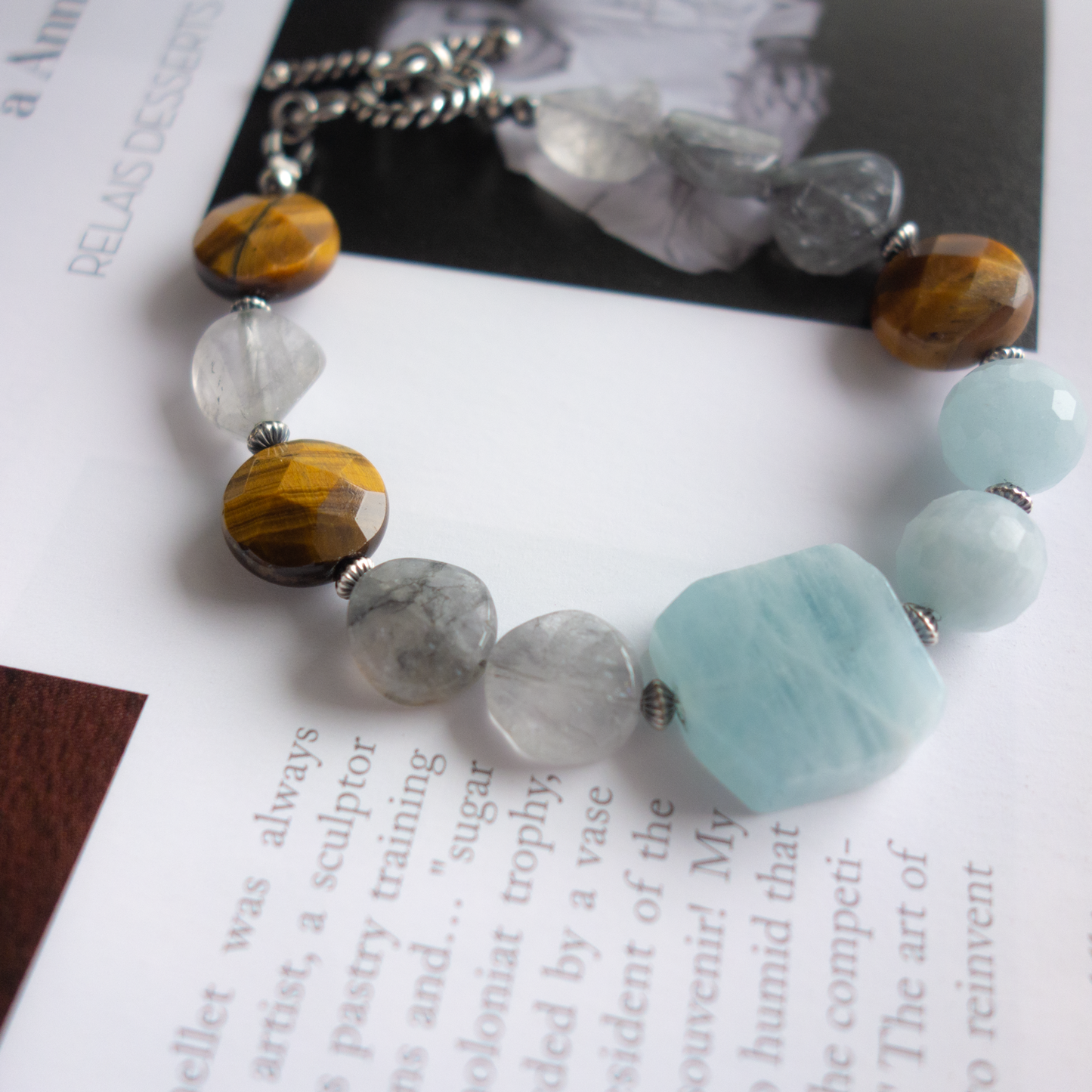 Fogie_フォギー/「アクアマリン」シックなグレイ調*ニュアンスカラーのブレスレット/「アクアマリン」シックなグレイ調*ニュアンスカラーのブレスレット