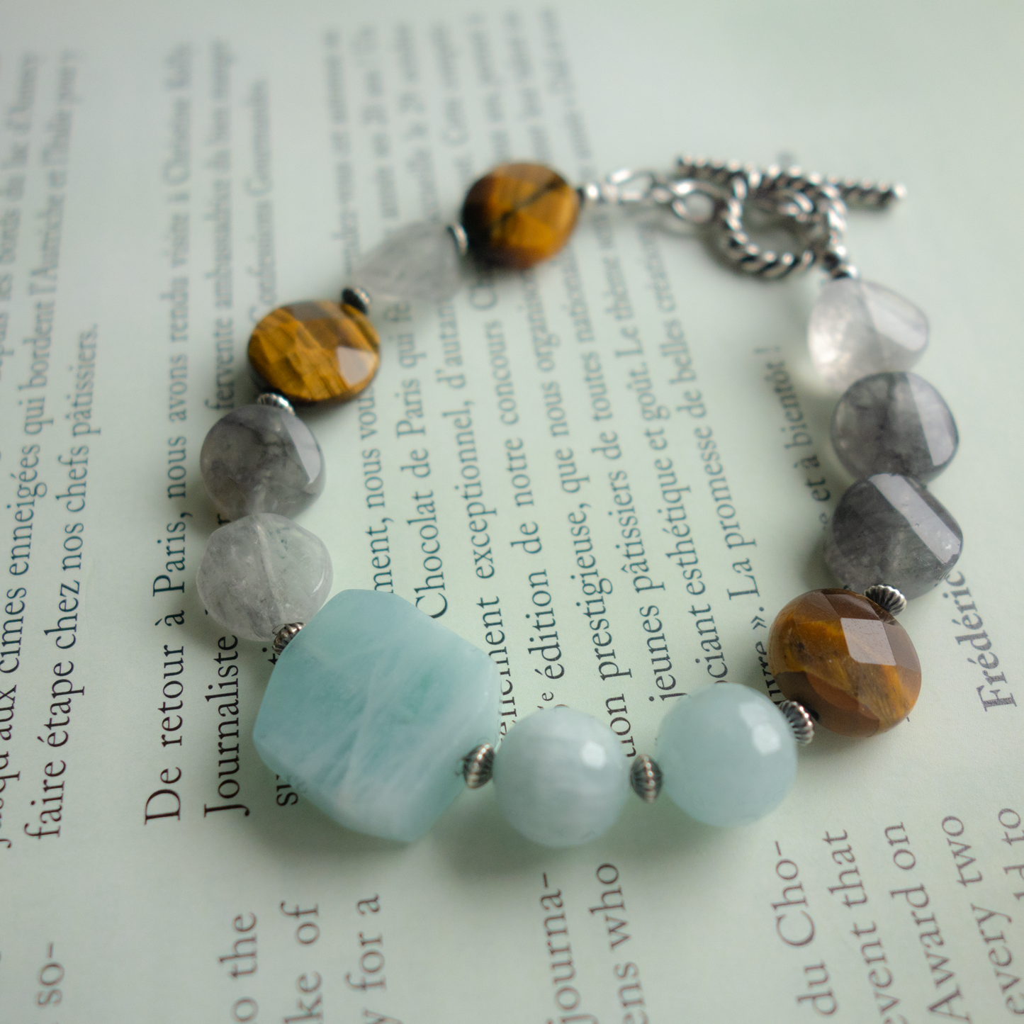 Fogie_フォギー/「アクアマリン」シックなグレイ調*ニュアンスカラーのブレスレット/「アクアマリン」シックなグレイ調*ニュアンスカラーのブレスレット