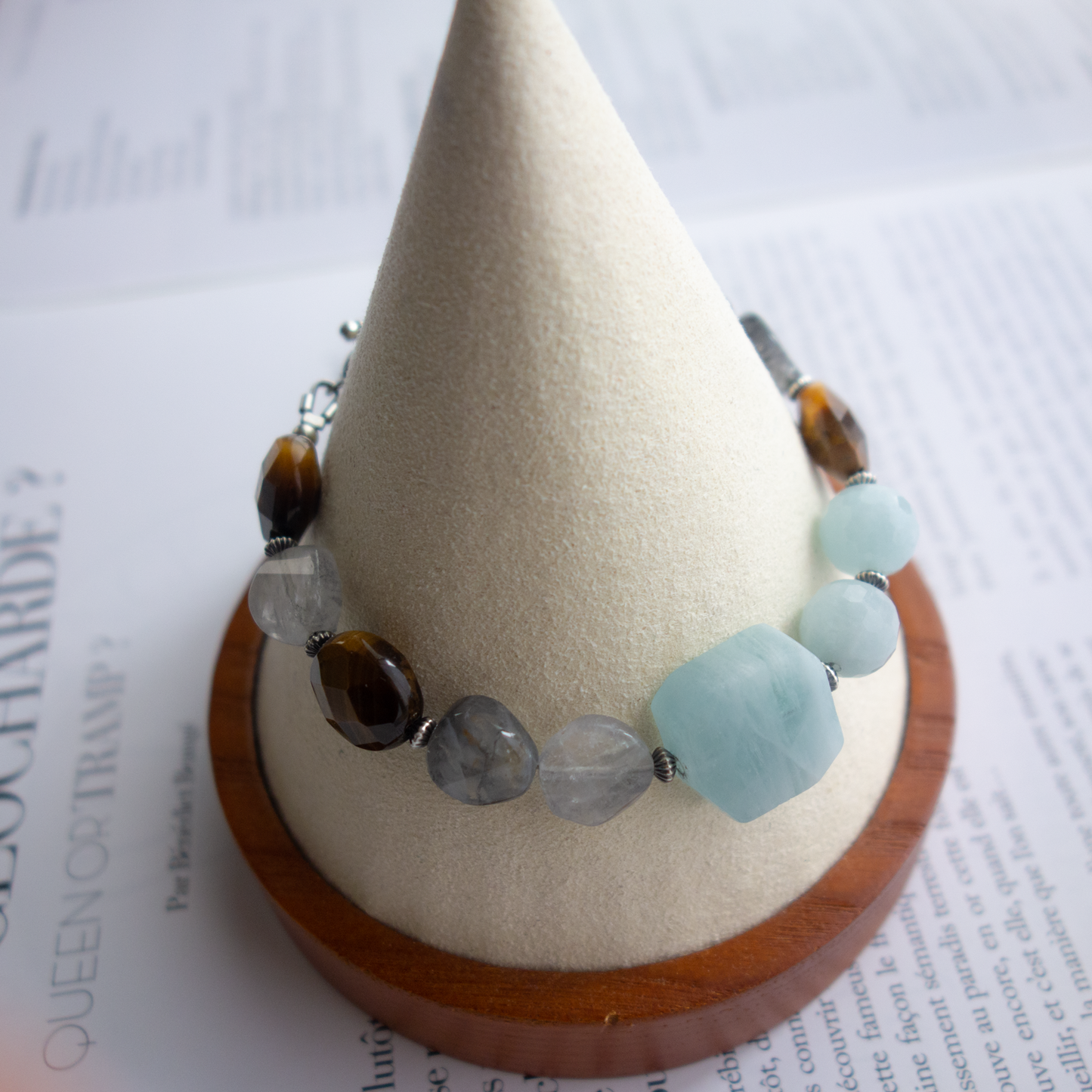 Fogie_フォギー/「アクアマリン」シックなグレイ調*ニュアンスカラーのブレスレット/「アクアマリン」シックなグレイ調*ニュアンスカラーのブレスレット