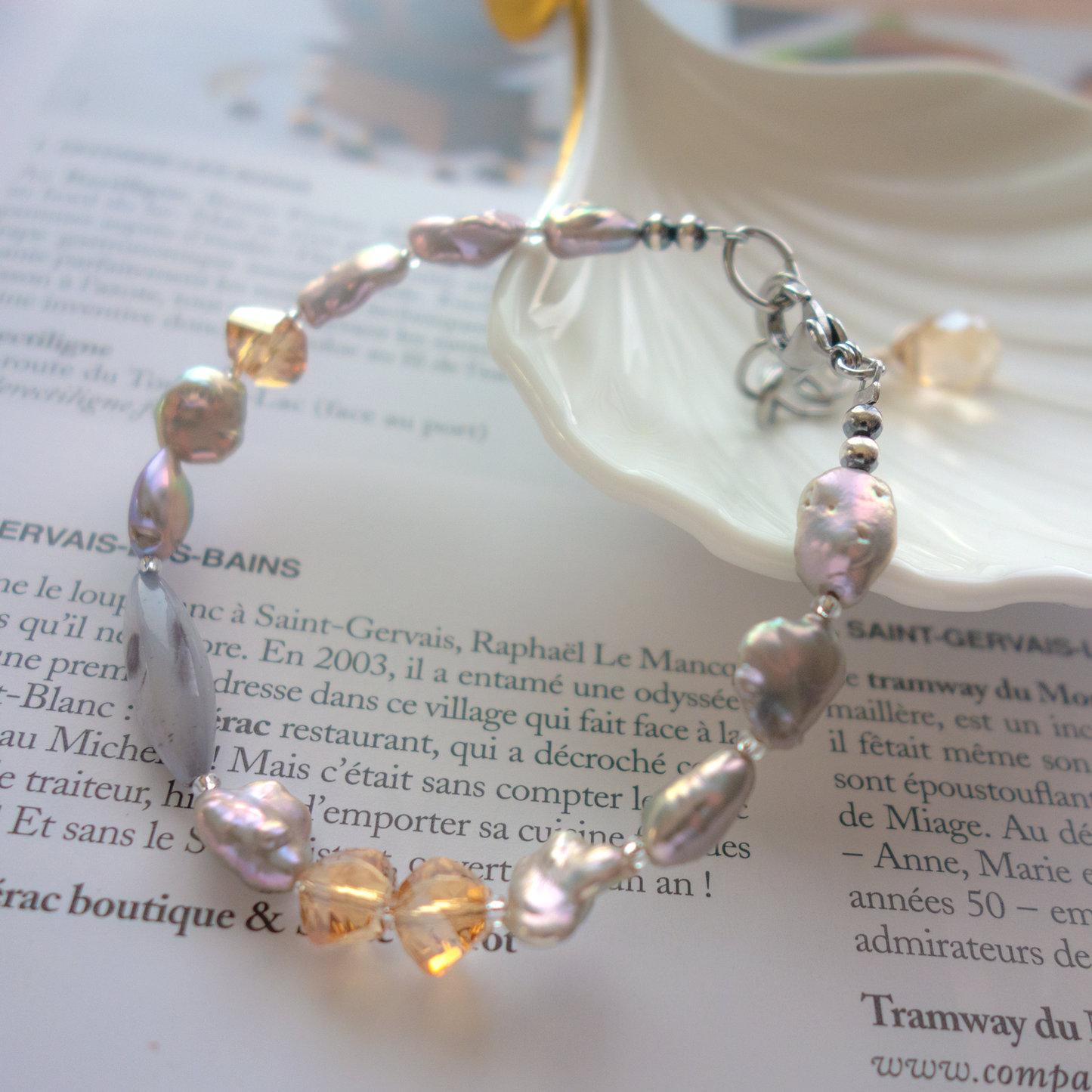 Chérie_シェリー/「ケシパール」エレガントな艶感 *シルバートーンのブレスレット