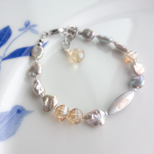 Chérie_シェリー/「ケシパール」エレガントな艶感 *シルバートーンのブレスレット