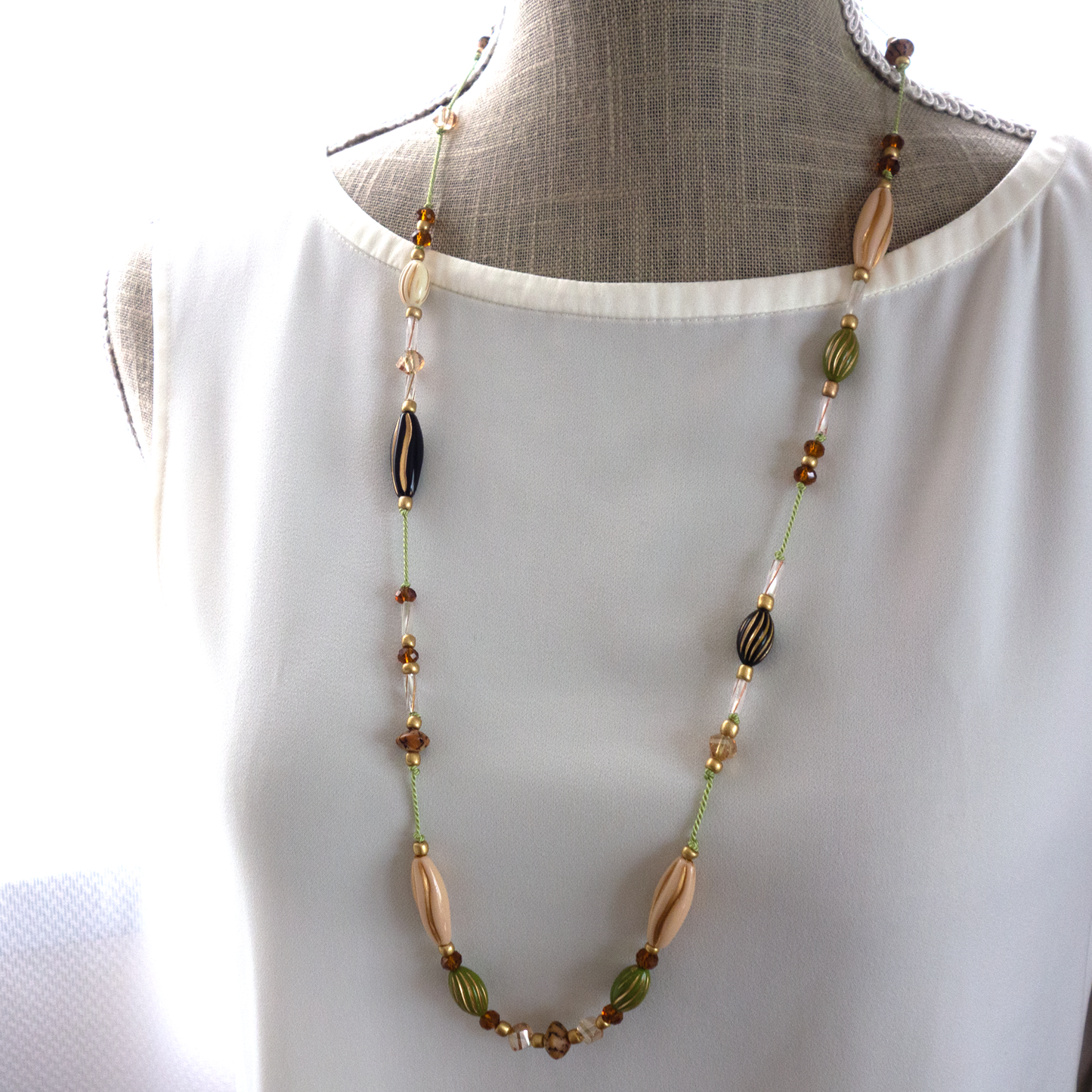 Noix_ノア/ナツメ「夏芽」*healing【シルクコードネックレス_80cm】