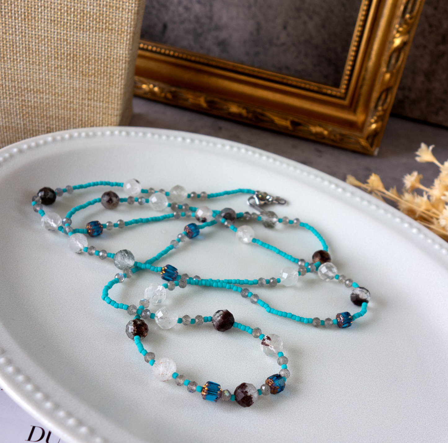 Céleste _ セレステ/天空のブルー* ロングネックレス【シルクコードネックレス_90cm】