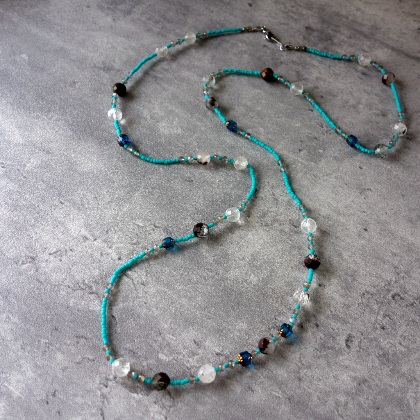 Céleste _ セレステ/天空のブルー* ロングネックレス【シルクコードネックレス_90cm】