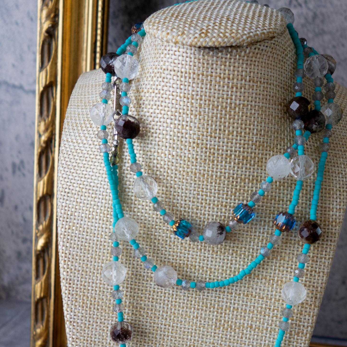 Céleste _ セレステ/天空のブルー* ロングネックレス【シルクコードネックレス_90cm】