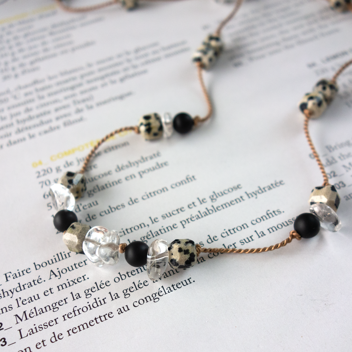 Cocoru _ ココル/ダルメシアンジャスパー【シルクコードネックレス _98cm】