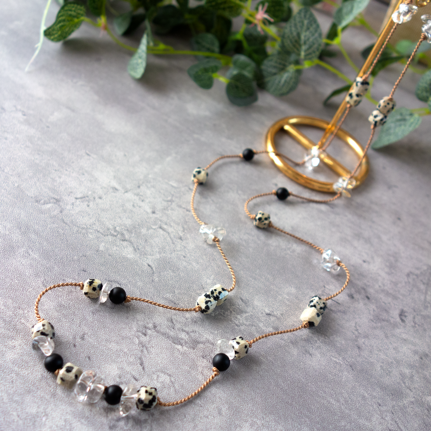 Cocoru _ ココル/ダルメシアンジャスパー【シルクコードネックレス _98cm】