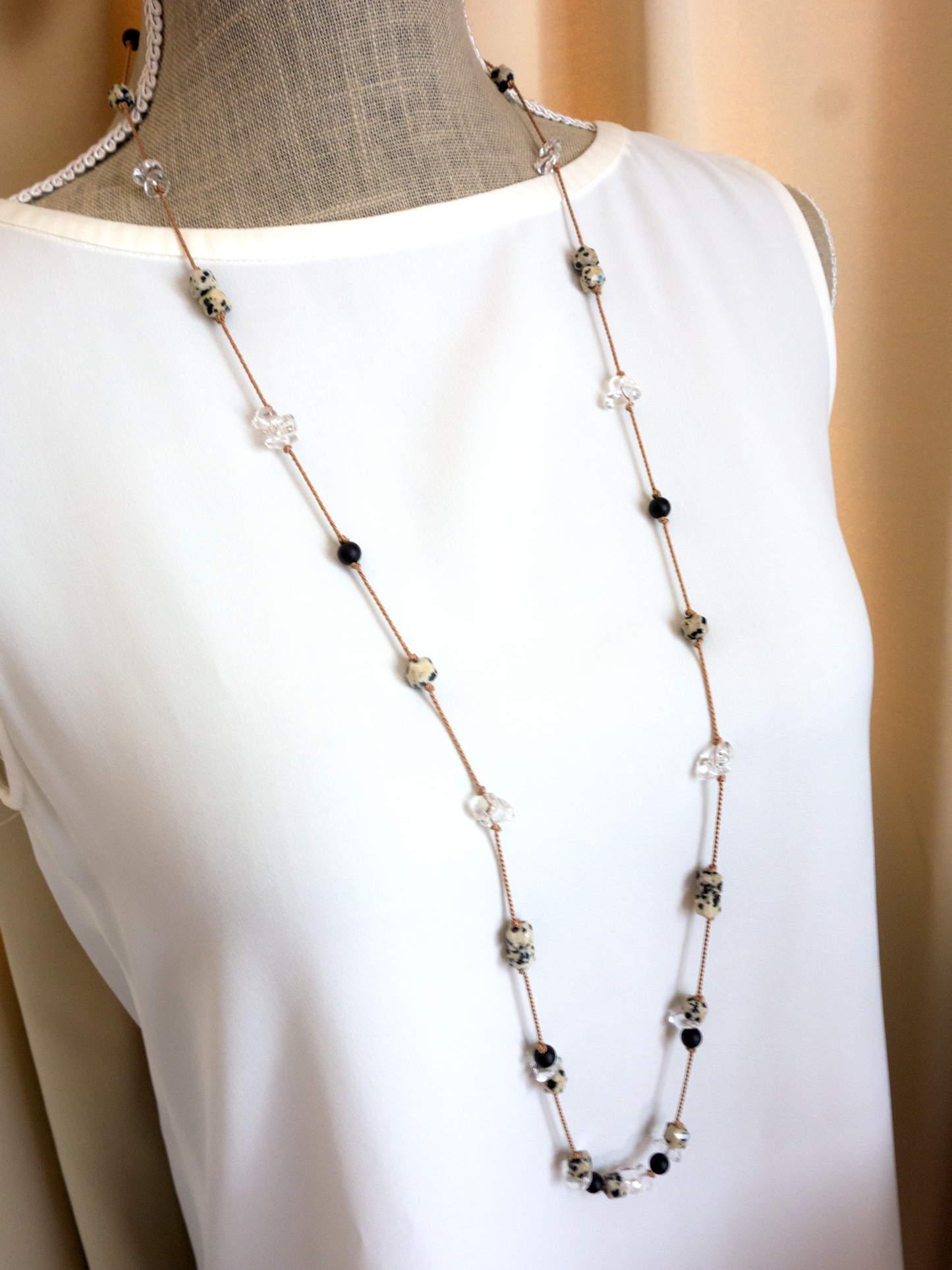 Cocoru _ ココル/ダルメシアンジャスパー【シルクコードネックレス _98cm】