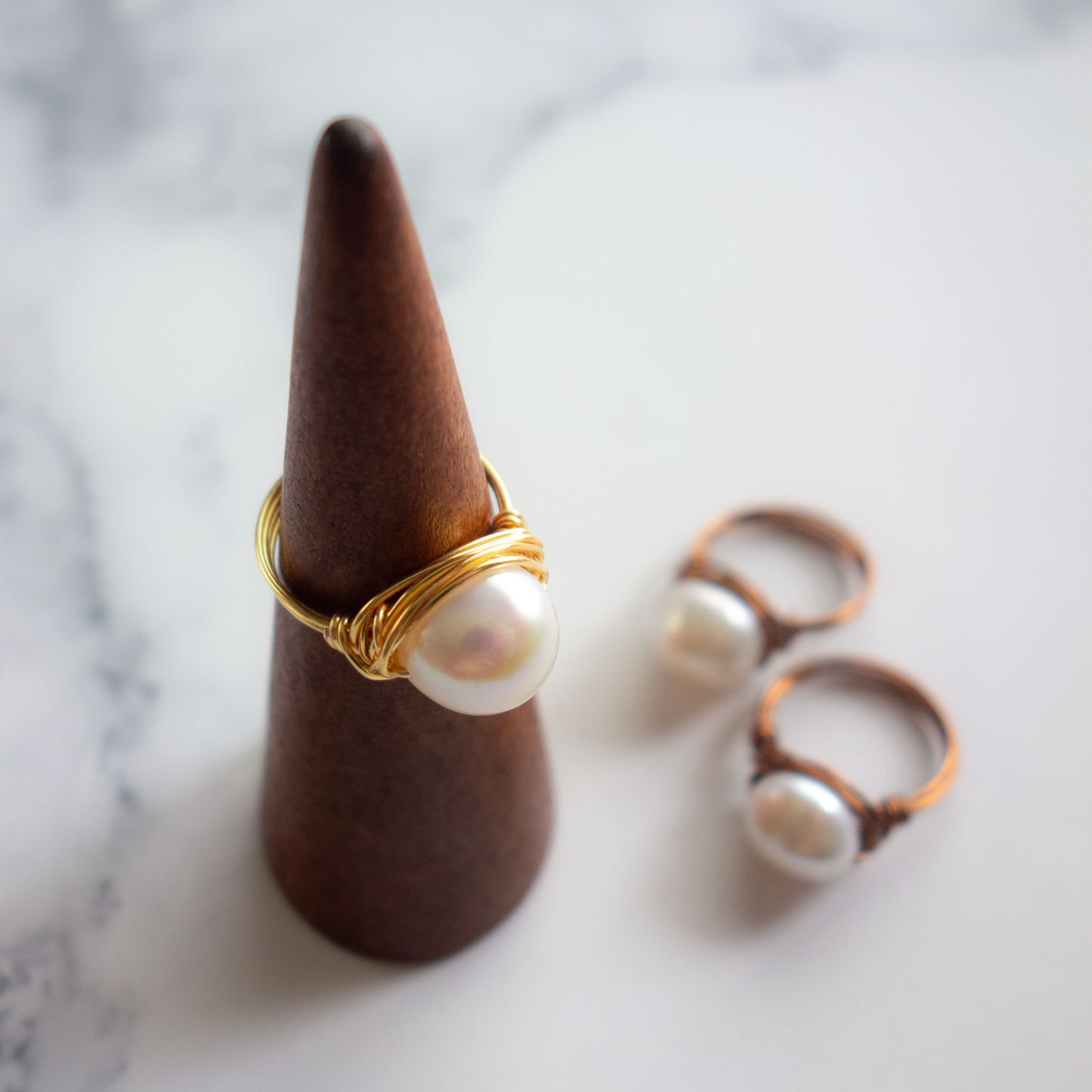 Isabella_イザベラ/「大粒淡水パール」_天然石ワイヤーリング