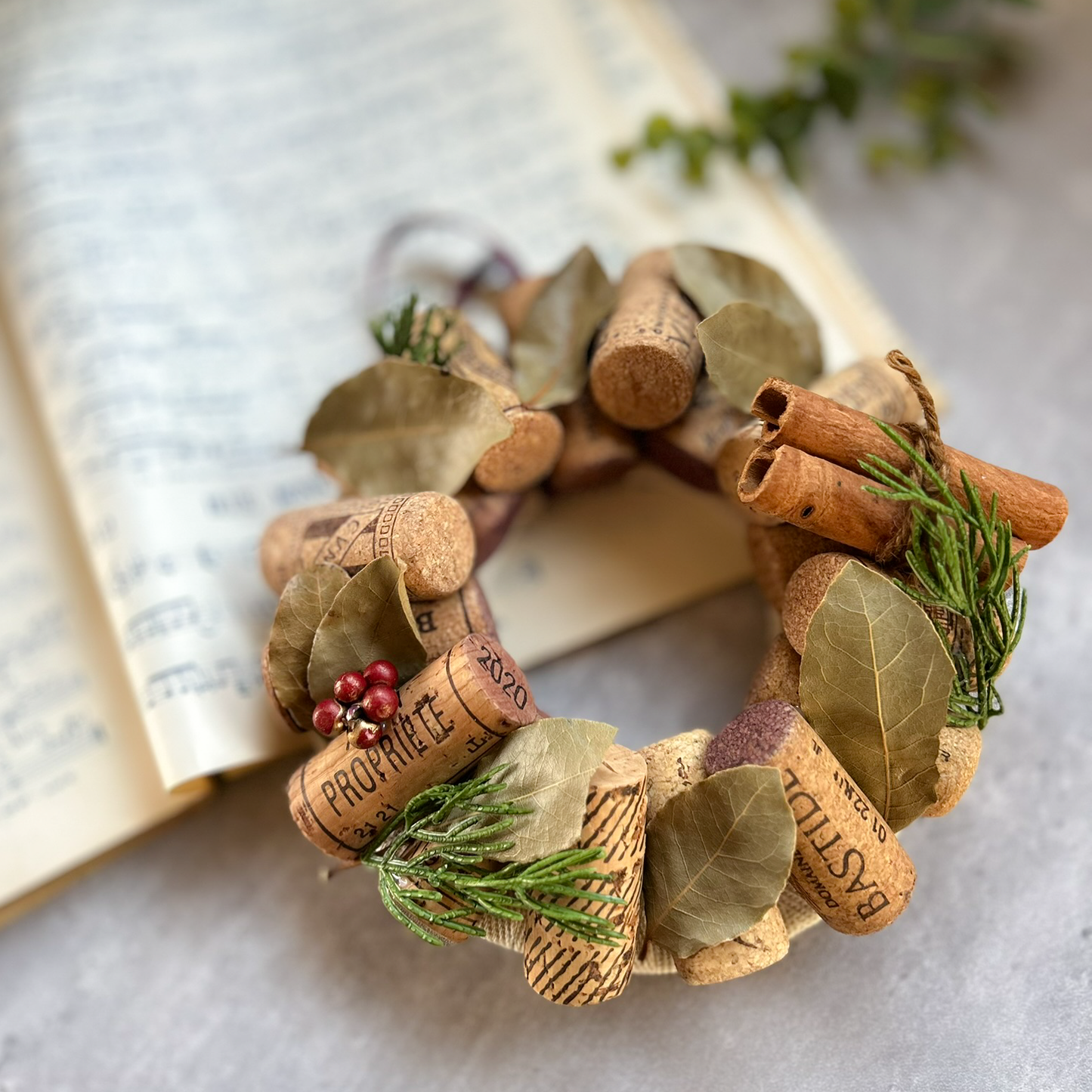 archaïque"_お部屋になじむシックで素朴なリース【ワインコルクリース】