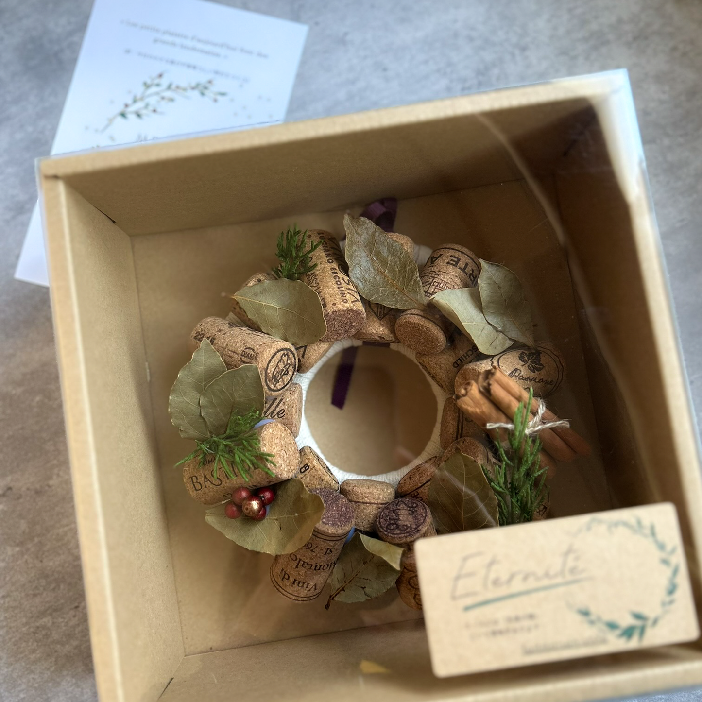 archaïque"_お部屋になじむシックで素朴なリース【ワインコルクリース】