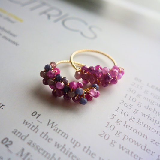 ［14kgf］*pierre_ ピエール【ルビー&サファイア_コランダムミックス】_天然石ワイヤーリング／Ruby and Sapphire Corundum Mix #526