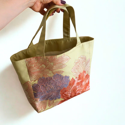 【静かに華やぐ大輪の花文様】和モダン_トートバッグ #083