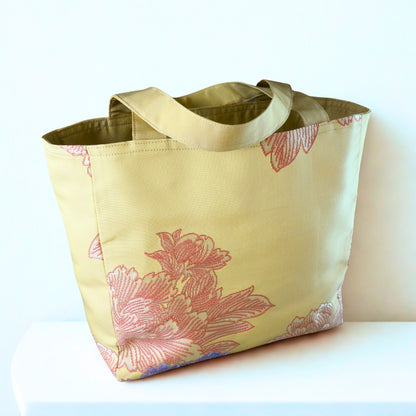 【静かに華やぐ大輪の花文様】和モダン_トートバッグ #083