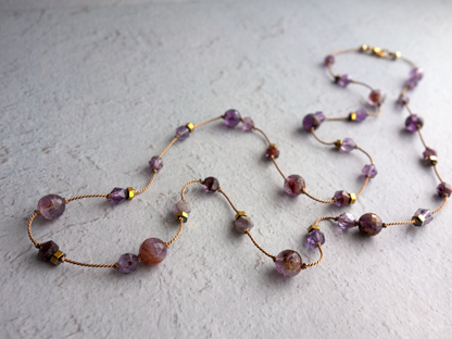 Jardin_ ジャルダン／ガーデンアメジスト*庭園のヒーリング 【シルクコード ロングネックレス_80cm】