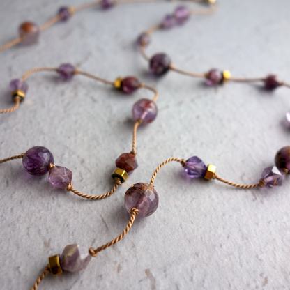 Jardin_ ジャルダン／ガーデンアメジスト*庭園のヒーリング 【シルクコード ロングネックレス_80cm】