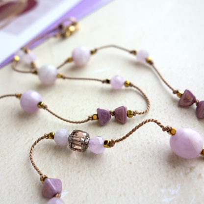 Lavande_ラヴァンド／クンツァイト*夕べの宝石 【シルクコード ネックレス_50cm】