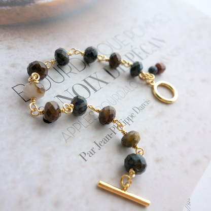 Noir d’automne _ノワール ドトンヌ／Deep and quiet brilliance - Pietersite bracelet #283
