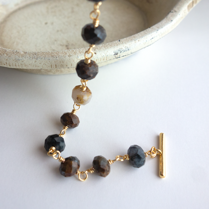 Noir d’automne _ノワール ドトンヌ／Deep and quiet brilliance - Pietersite bracelet #283