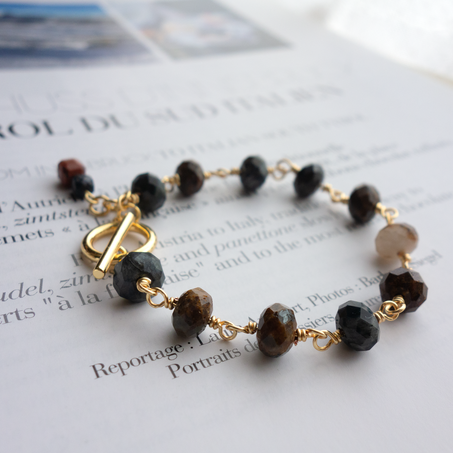 Noir d’automne _ノワール ドトンヌ／Deep and quiet brilliance - Pietersite bracelet #283
