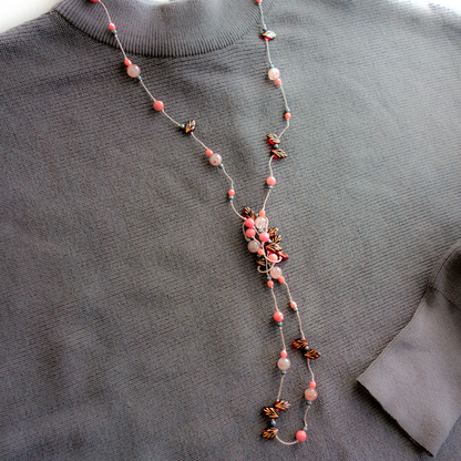 Karmin_カーミン／赤い葉と色づく実*【シルクコードネックレス _100cm】