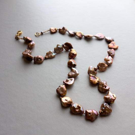 Brique _ブリック／オレンジを帯びる*ブロンズケシ【シルクコードネックレス _45cm】