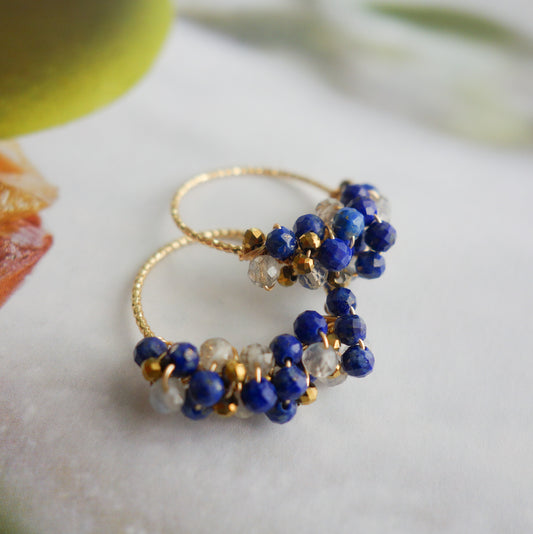 ［14kgf］*pierre_ ピエール【瑠璃紺 x 虹色の遊色】_天然石ワイヤーリング #511