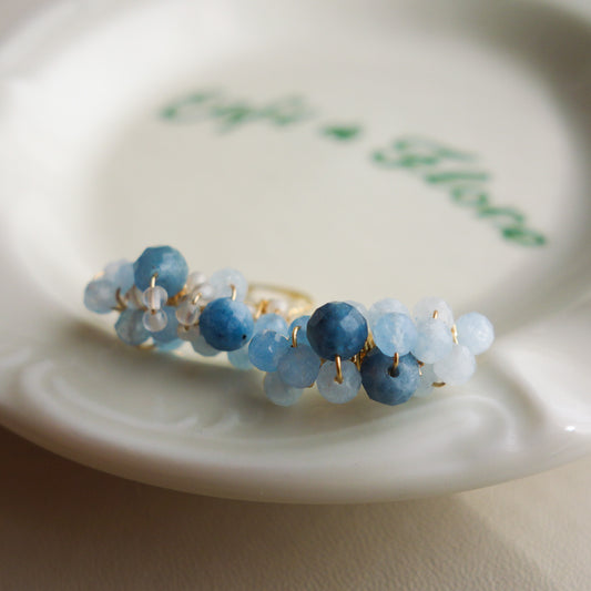 ［14kgf］*pierre_ ピエール【アクアマリン】_天然石ワイヤーリング #523