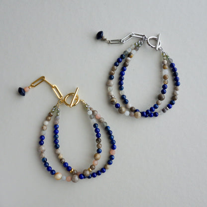 a due. _ア・ドゥエ／ラピスラズリ２連のブレスレット#291／Lapis Lazuli Double Strand Bracelet.