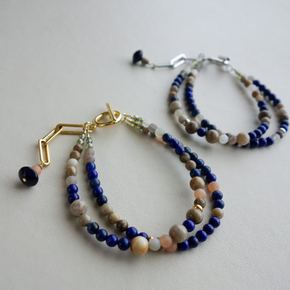 a due. _ア・ドゥエ／ラピスラズリ２連のブレスレット#291／Lapis Lazuli Double Strand Bracelet.