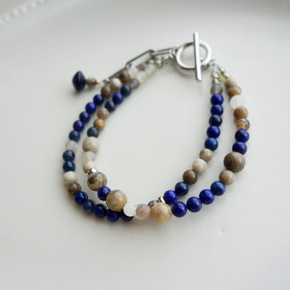 a due. _ア・ドゥエ／ラピスラズリ２連のブレスレット#291／Lapis Lazuli Double Strand Bracelet.
