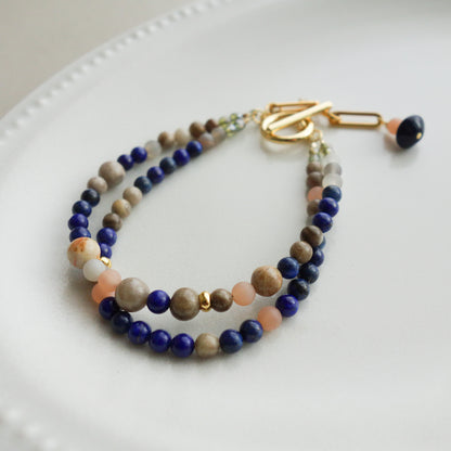 a due. _ア・ドゥエ／ラピスラズリ２連のブレスレット#291／Lapis Lazuli Double Strand Bracelet.
